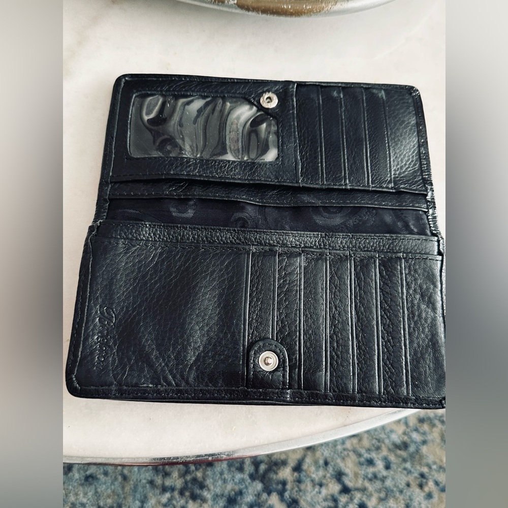 Brighton Black Leather Wallet with Silver Accents - Picture 2 of 7